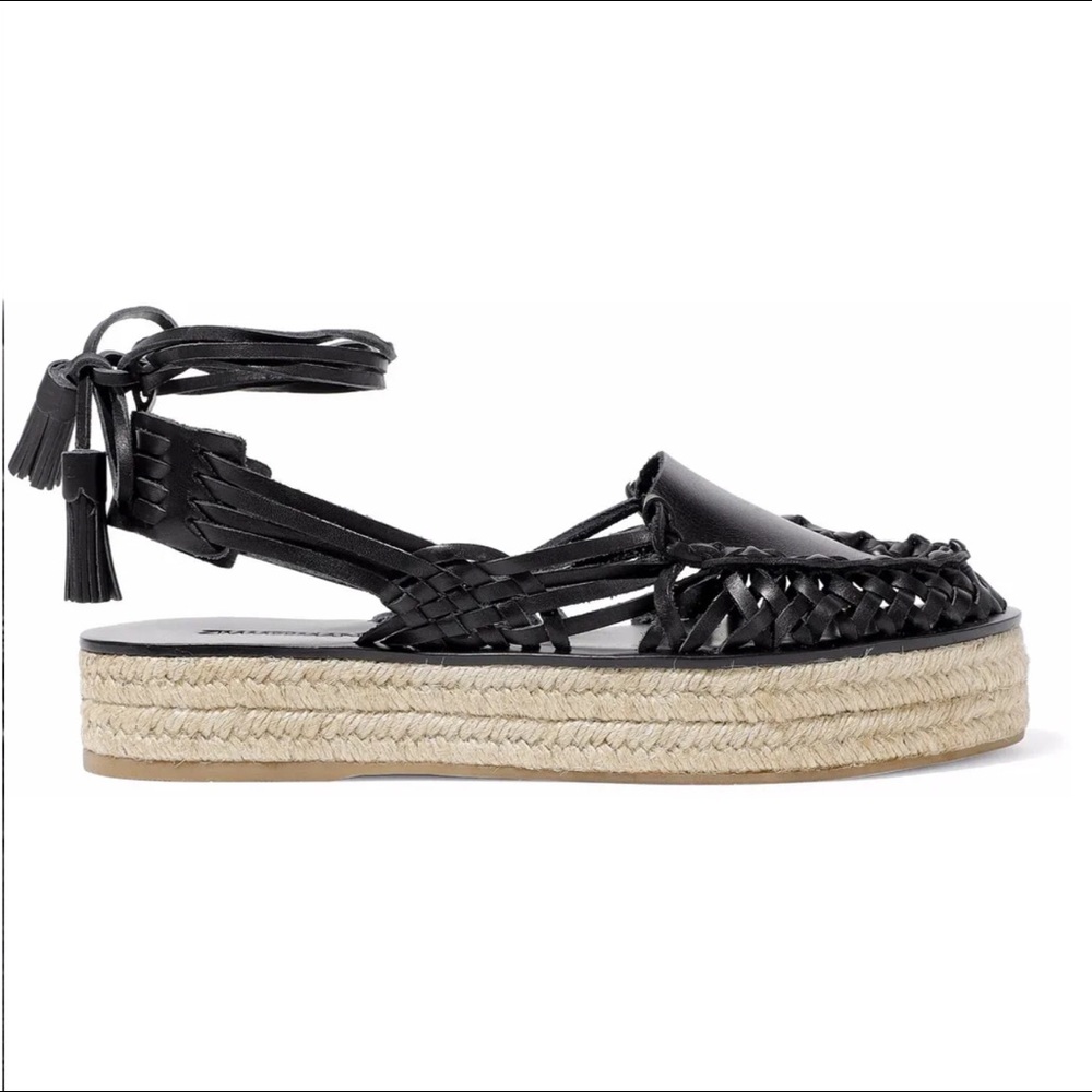 ZIMMERMANN Braided leather platform espadrilles 9